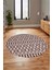 3D Kilim Desen Özel Tasarım Kaymaz Yıkanabilir Yuvarlak Mutfak Salon Halısı Y-Modern-84-Bordo 2