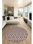 3D Kilim Desen Özel Tasarım Kaymaz Yıkanabilir Yuvarlak Mutfak Salon Halısı Y-Modern-84-Bordo 5