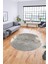 3D Baskılı Kaymaz Yıkanabilir Sade Desen Yuvarlak Mutfak Salon Halısı Y-Modern-44-Gold 3