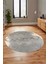 3D Baskılı Kaymaz Yıkanabilir Sade Desen Yuvarlak Mutfak Salon Halısı Y-Modern-44-Gold 5