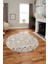 Baskılı Kaymaz Yıkanabilir Şık Kilim Desen Yuvarlak Mutfak Halısı Salon Halısı Y-Modern-67-Bej 5
