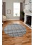 Baskılı Kaymaz Yıkanabilir Şık Kilim Desen Yuvarlak Mutfak Halısı Salon Halısı Y-Modern-70-Gri 5