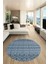 Kilim Desen Özel Tasarım Kaymaz Yıkanabilir Yuvarlak Mutfak Salon Halısı Y-Modern-86-Mavi 5