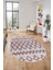 Modern Kilim Desen Dijital Kaymaz Yıkanabilir Oval Yolluk Mutfak Salon Halısı O-Modern-92-Pembe 1