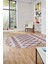 Modern Kilim Desen Dijital Kaymaz Yıkanabilir Oval Yolluk Mutfak Salon Halısı O-Modern-92-Pembe 2