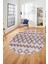 Modern Kilim Desen Dijital Kaymaz Yıkanabilir Oval Yolluk Mutfak Salon Halısı O-Modern-92-Pembe 3