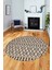 3D Kilim Desen Özel Tasarım Kaymaz Yıkanabilir Yuvarlak Mutfak Salon Halısı Y-Modern-84-Kahve 1