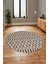 3D Kilim Desen Özel Tasarım Kaymaz Yıkanabilir Yuvarlak Mutfak Salon Halısı Y-Modern-84-Kahve 2