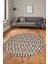 3D Kilim Desen Özel Tasarım Kaymaz Yıkanabilir Yuvarlak Mutfak Salon Halısı Y-Modern-84-Kahve 3