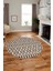 3D Kilim Desen Özel Tasarım Kaymaz Yıkanabilir Yuvarlak Mutfak Salon Halısı Y-Modern-84-Kahve 4