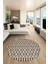 3D Kilim Desen Özel Tasarım Kaymaz Yıkanabilir Yuvarlak Mutfak Salon Halısı Y-Modern-84-Kahve 5