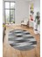 Renkli Desen Baskılı Kaymaz Taban Yıkanabilir Modern Oval Yolluk Salon Halısı O-MODERN-104-GRİ 1