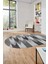 Renkli Desen Baskılı Kaymaz Taban Yıkanabilir Modern Oval Yolluk Salon Halısı O-MODERN-104-GRİ 2