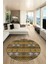 Modern Etnik Desenli Dijital Kaymaz Yıkanabilir Yuvarlak Mutfak Salon Halısı Y-Modern-19-Kahve 1