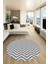 Zikzak Desen Baskılı Kaymaz Taban Yıkanabilir Modern Yuvarlak Salon Halısı Y-MODERN-102-GRİ 4