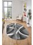 3D Baskılı Kaymaz Taban Yıkanabilir Modern Oval Yolluk Mutfak Salon Halısı O-Modern-97-Gri 1