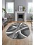 3D Baskılı Kaymaz Taban Yıkanabilir Modern Oval Yolluk Mutfak Salon Halısı O-Modern-97-Gri 5