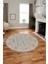 Kilim Desen Baskılı Kaymaz Taban Yıkanabilir Modern Yuvarlak Salon Halısı Y-MODERN-108-BEJ 2