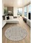 Kilim Desen Baskılı Kaymaz Taban Yıkanabilir Modern Yuvarlak Salon Halısı Y-MODERN-108-BEJ 3