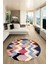 Etnik Modern Desen Dijital Kaymaz Yıkanabilir Yuvarlak Mutfak Salon Halısı Y-Modern-24-Renkli 1