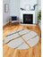 Şık Sade Modern Desenli Dijital Kaymaz Yıkanabilir Yuvarlak Mutfak Salon Halısı Y-Modern-73-Kahve 2
