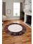 Etnik Baskılı Kaymaz Taban Yıkanabilir Yuvarlak Mutfak Salon Halısı Y-MODERN-119-PEMBE 2