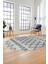 Modern Kilim Desen Dijital Kaymaz Yıkanabilir Oval Yolluk Mutfak Salon Halısı O-Modern-92-Gri 4