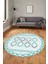 Kilim Desen Modern Tasarım Kaymaz Yıkanabilir Yuvarlak Mutfak Salon Halısı Y-Modern-81-Turkuaz 3