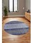 Kilim Desen Özel Tasarım Kaymaz Yıkanabilir Yuvarlak Mutfak Salon Halısı Y-Modern-83-Mavi 2