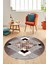 Şık Modern Desenli Dijital Kaymaz Yıkanabilir Yuvarlak Mutfak Salon Halısı Y-Modern-12-Bordo 3