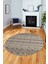 Kilim Desen Özel Tasarım Kaymaz Yıkanabilir Yuvarlak Mutfak Salon Halısı Y-Modern-86-Krem 1