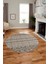 Kilim Desen Özel Tasarım Kaymaz Yıkanabilir Yuvarlak Mutfak Salon Halısı Y-Modern-86-Krem 4