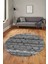 Kilim Desen Özel Tasarım Kaymaz Yıkanabilir Yuvarlak Mutfak Salon Halısı Y-Modern-85-Gri 3