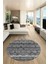 Kilim Desen Özel Tasarım Kaymaz Yıkanabilir Yuvarlak Mutfak Salon Halısı Y-Modern-85-Gri 5