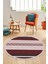 Modern Kilim Desenli Dijital Kaymaz Yıkanabilir Yuvarlak Mutfak Salon Halısı Y-Modern-18-Bordo 2