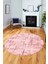 Sade Desen Modern Dijital Kaymaz Yıkanabilir Yuvarlak Mutfak Salon Halısı Y-Modern-89-Pembe 1