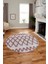 Modern Kilim Desen Dijital Kaymaz Yıkanabilir Yuvarlak Mutfak Salon Halısı Y-Modern-92-Pembe 3