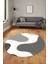 Baskılı Kaymaz Taban Yıkanabilir Modern Yuvarlak Mutfak Salon Halısı Y-MODERN-120-GRİ 1