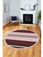 Modern Kilim Desenli Dijital Kaymaz Yıkanabilir Yuvarlak Mutfak Salon Halısı Y-Modern-18-Bordo 5