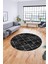 Baskılı Kaymaz Yıkanabilir Kilim Desen Yuvarlak Mutfak Halısı Salon Halısı Y-Modern-57-Antrasit 2