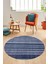 Modern Kilim Desen Dijital Kaymaz Yıkanabilir Yuvarlak Mutfak Salon Halısı Y-Modern-36-Mavi 1