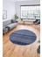 Modern Kilim Desen Dijital Kaymaz Yıkanabilir Yuvarlak Mutfak Salon Halısı Y-Modern-36-Mavi 3