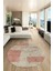 Baskılı Kaymaz Taban Yıkanabilir Modern Yuvarlak Mutfak Salon Halısı Y-Modern-93-Pembe 4