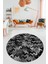 Baskılı Kaymaz Taban Yıkanabilir Renkli Modern Mutfak Yuvarlak Salon Halısı Y-Modern-02-Gri 4