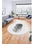 Baskılı Kaymaz Taban Yıkanabilir Modern Mutfak Yuvarlak Salon Halısı Y-Modern-01-Beyaz 5