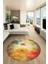 Baskılı Kaymaz Taban Yıkanabilir Modern Yuvarlak Mutfak Salon Halısı Y-MODERN-109-RENKLİ 3
