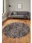 Modern Desen Dijital Kaymaz Yıkanabilir Yuvarlak Mutfak Salon Halısı Y-Modern-90-Vizon 3