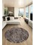 Modern Desen Dijital Kaymaz Yıkanabilir Yuvarlak Mutfak Salon Halısı Y-Modern-90-Vizon 5