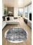 Baskılı Kaymaz Taban Yıkanabilir Sade Modern Mutfak Yuvarlak Salon Halısı Y-Modern-04-Beyaz 2