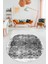 Baskılı Kaymaz Taban Yıkanabilir Sade Modern Mutfak Yuvarlak Salon Halısı Y-Modern-04-Beyaz 4